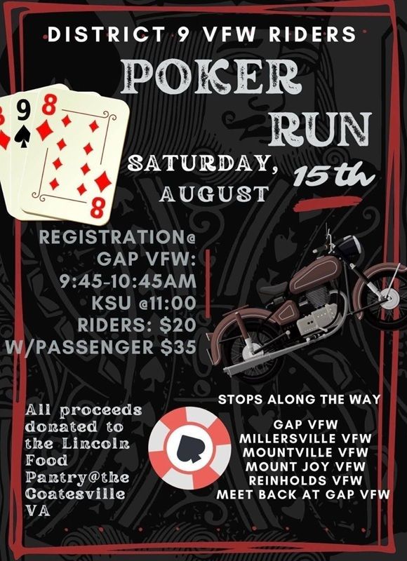 VFW RIDERS DISTRICT 9 PENN. POKER RUN